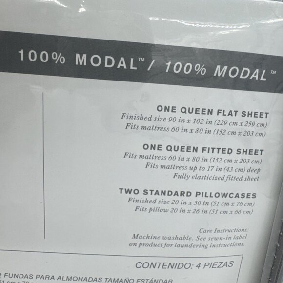 Pure Beech Jersey Knit Sheet Set QUEEN 100% Modal Lilac Soft 4 Piece Set NEW - Picture 7 of 11